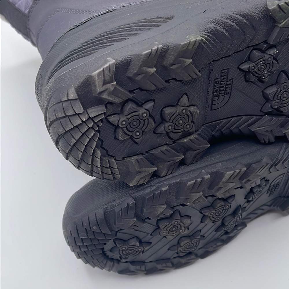 The North Face Gray Purple Winter Boots Waterproof Faux Fur Big Kid Size 5 Warm - Picture 13 of 16